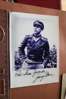 neuzeitlicher Abzug - Ritterkreuzträger Georg Bose mit original Unterschrift